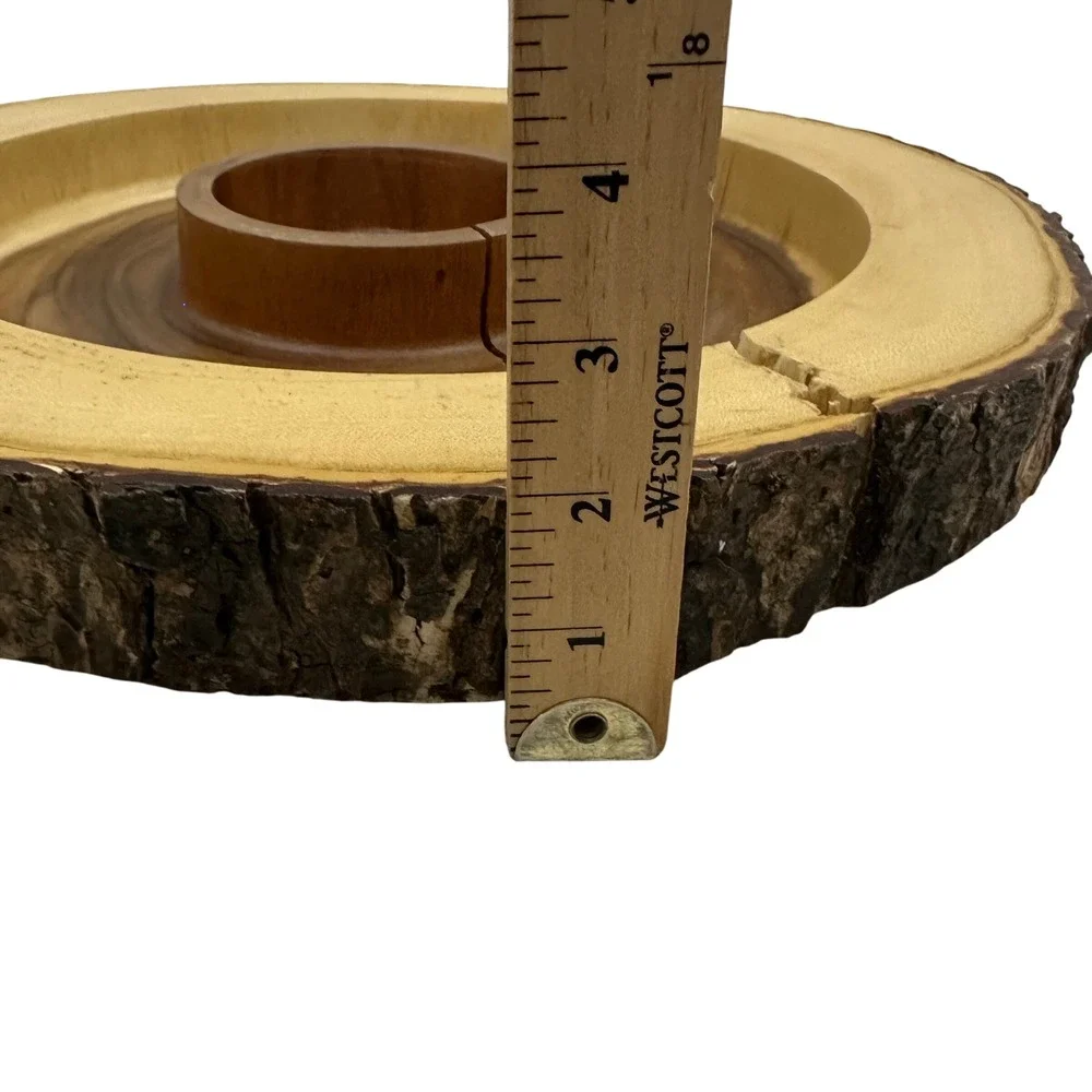 Acacia Collection Live‎ Edge Wood Chip and Dip Server Rustic Bark 16.5 Inch Tray